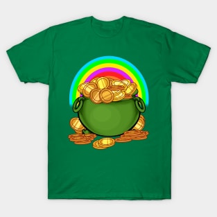 saint patrick day golden and rainbow T-Shirt